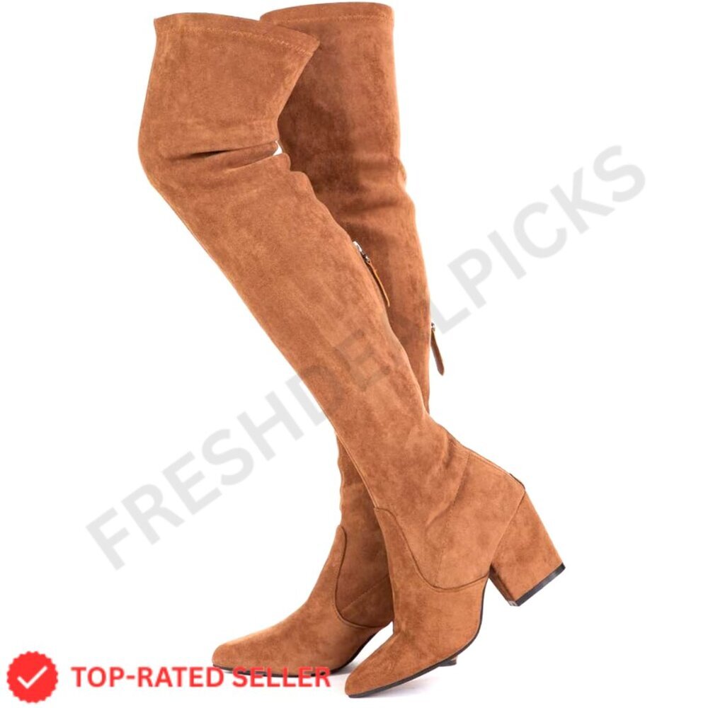 Brand New N.N.G Over Knee 5.5 Brown Suede Flat Boots Suede